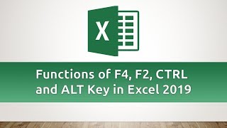 Functions of F4 || F2 ||CTRL and Alt keys in Microsoft excel 2019