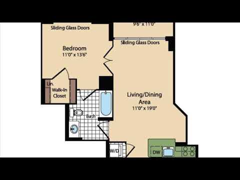 Take a Tour of Our Hampton (1B) Floor Plan
