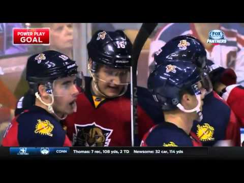 Aleksander Barkov snaps quick shot past Lundqvist