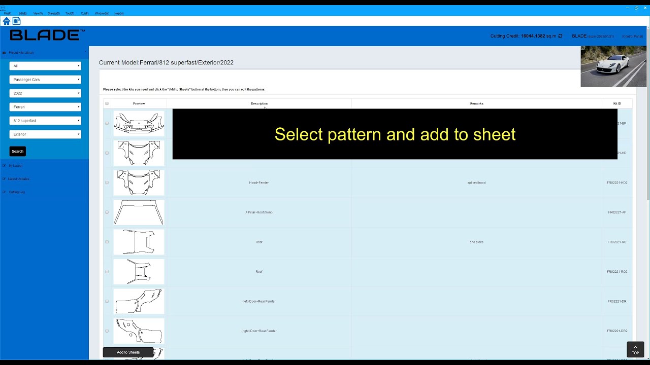 Editing Patterns with BLADE from LEGEND® PPF
