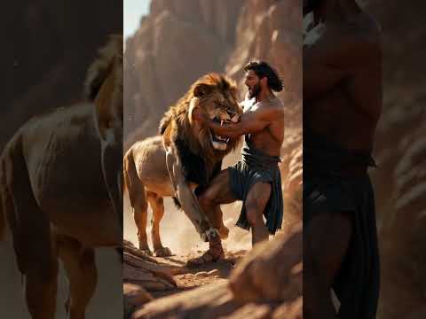 Samson kills a Lion with His Bare hands