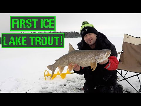 Aggressive First Ice Lake Trout on Cold Lake! 2022/2023 Ice Season Is Here!