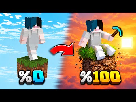 Minecraft ama TEK BLOK Gittikçe GERÇEKÇİ Oluyor!