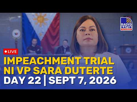 LIVE: Impeachment Trial ni VP Sara Duterte | September 7, 2026