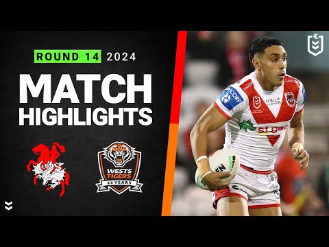 NRL Highlights | NRL 2024 | Dragons v Wests Tigers | Match Highlights