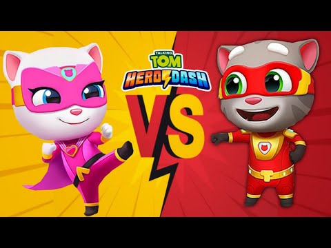 Hero Angela VS Hero Tom - Talking Tom Hero Dash Gameplay (Android/iOS)