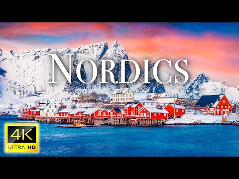 FLYING OVER THE NORDICS (4K Video UHD) - Calming Piano Music With Beautiful Nature Film For Reading