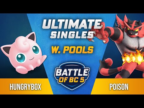 Hungrybox (Jigglypuff) vs Poison (Incineroar) - Ultimate Singles Winners Pools - Battle of BC 5