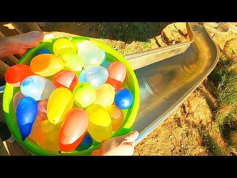 Massive Marble Balloons Race ASMR in Super Slide