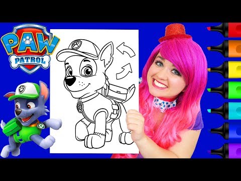 Coloring Rocky PAW Patrol Coloring Book Page Prismacolor Colored Paint Markers | KiMMi THE CLOWN Video