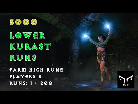 Diablo 2 - 5000 LOWER KURAST runs - farm HIGH RUNE - Players 3 - Run 1 đến 200