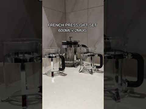 Gambar Delicia Teko Kopi French Press Kaca Dengan Mug 600 ml Set 3 pcs Transparan