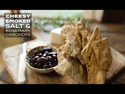 Cheesy Smoked Salt and Rosemary Crackers