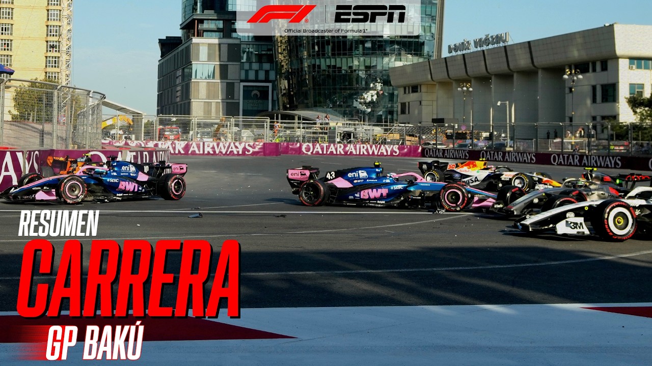 COLAPINTO Y UN CHOQUE CON GASLY QUE DEJÓ OUT A AMBOS | RUSSELL GANÓ LA CARRERA EN BAKÚ | RESUMEN