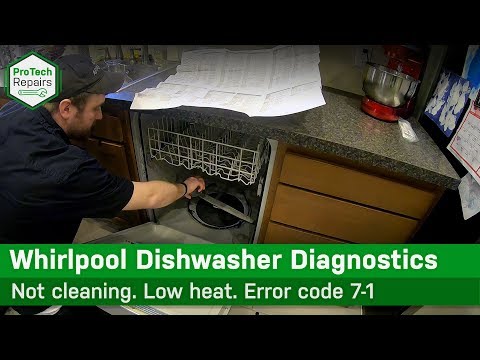 Whirlpool, KitchenAid Dishwasher - Error 7-1 - Not cleaning or Heating - Diagnostic & Repair