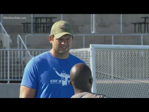 Jared Veldheer comes home for football camp