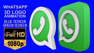 Free Whatsapp 3D Logo Blue Screen/Greenscreen (Spi