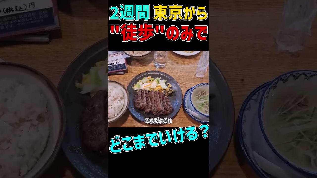 【検証】東京から2週間歩き続けたらどこまで行けるのか？！#shorts #徒歩旅