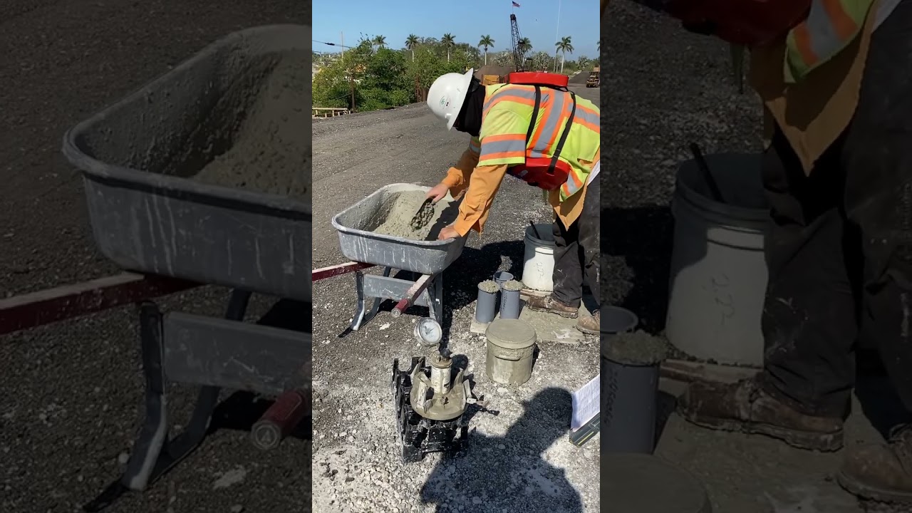 Inspector testing concrete making sure it’s good #inspector #testing #concrete