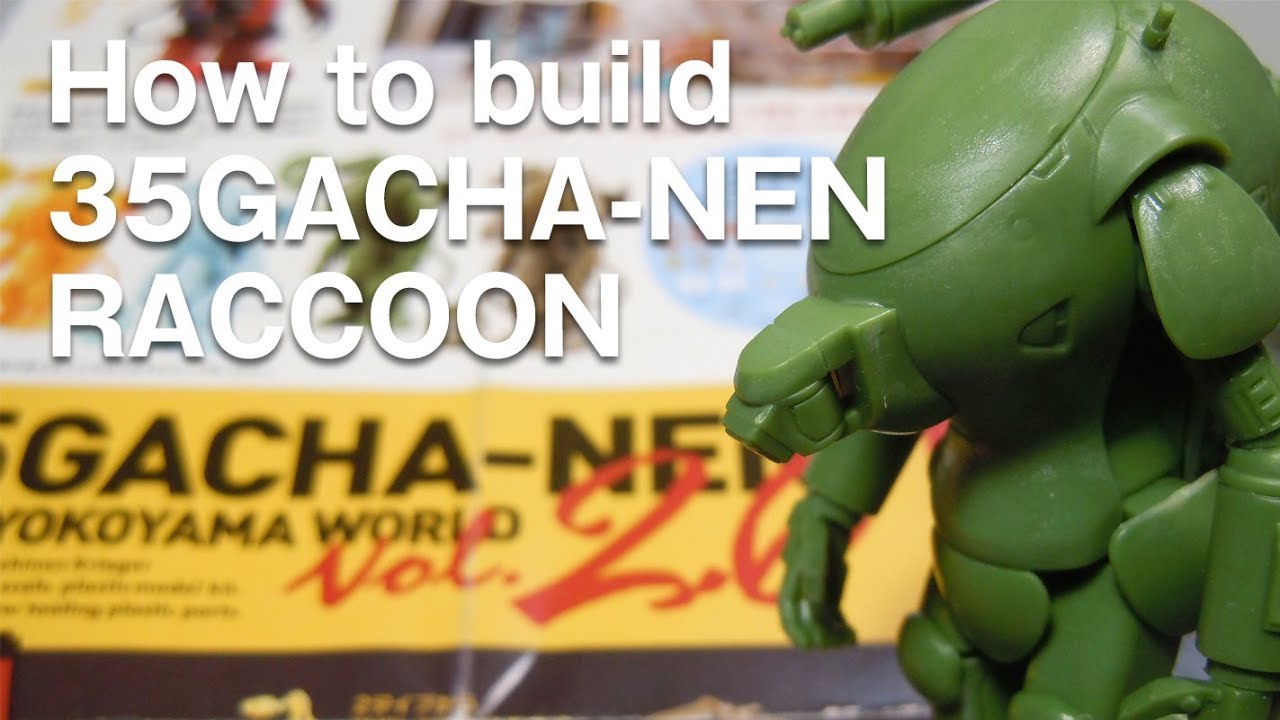 35ガチャーネン RACCOON 作ってみた（組立て編）Drawing timelapse