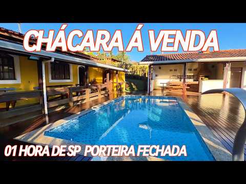 204 - CHÁCARA Á VENDA  POR R$ 899 MIL 01 HORA DE SÃO PAULO PORTEIRA FECHADA 1.342 M²  3 DORMITÓRIOS