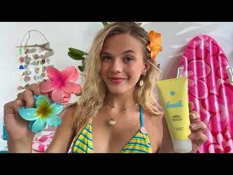 ASMR Surfer Girl Gets You Ready For The Beach 💗🏄🏼‍♀️🐬🐠🏝️