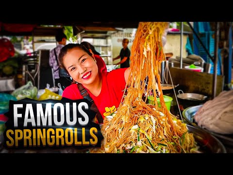 🔴Famous Spring Rolls, Yellow Pancake, Noodles, Fried Wonton |🔴 Cambodian STREET FOOD
