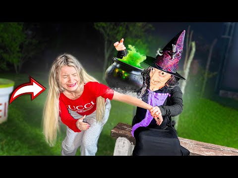 The wicked witch placed the cauldron on the production crew's arm!