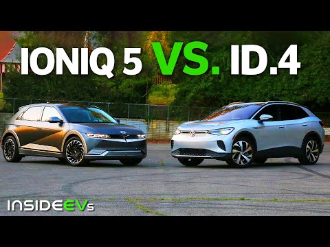 2022 ヒュンデのIONIQ5とフォルクスワーゲンのID.4を比較した電気自動車比較テスト動画