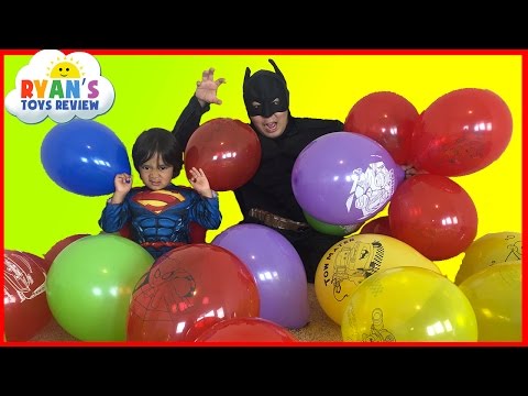 SURPRISE TOYS GIANT BALLOON POP CHALLENGE with Ryan ToysReview Video