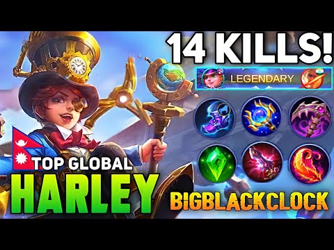 One Combo Enemy Erase! | Top Global HARLEY Ranked Gameplay BEST BUILD By BigBlackClock - MLBB