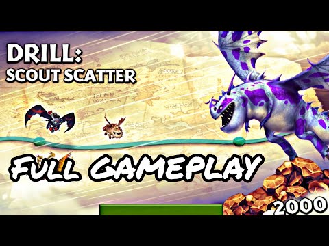 New Gauntlet DRILL: SCOUT SCATTER FULL GAMEPLAY - Dragons: Rise of Berk