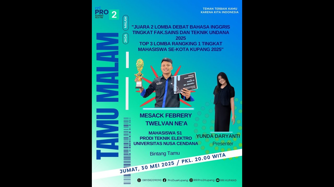 [LIVE] TAMU MALAM - JUARA 2 LOMBA DEBAT BAHASA INGGRIS TINGKAT FAKULTAS SAINS DAN TEKNIK UNDANA 2025