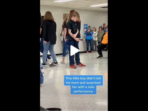 The look on his face at the end 😭 #shorts | kid surprises mom with solo performance!!