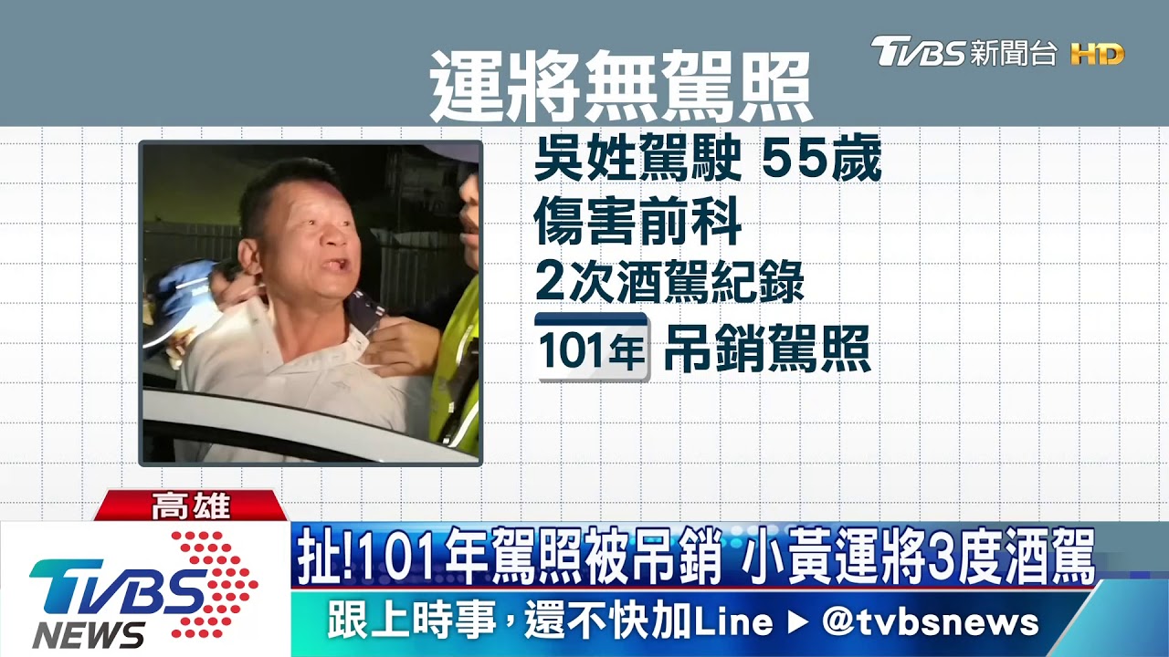 扯!101年駕照被吊銷 小黃運將3度酒駕