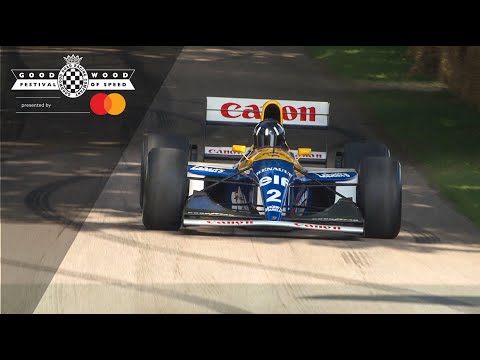 Damon Hill drives screaming 1993 Williams FW15 at Goodwood