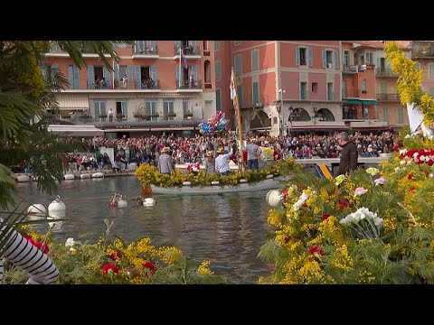 Video Thumbnail: Villefranche-sur-Mer celebrates traditional flower naval battle