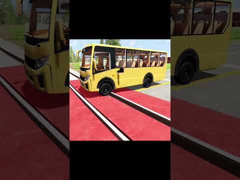 PAZ Bus vs Train Rails - BeamNG Drive