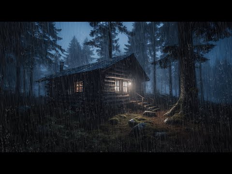 Rumore della Pioggia sul Tetto di Legno di Notte - Forti Piogge per Dormire, Studiare e Rilassarsi