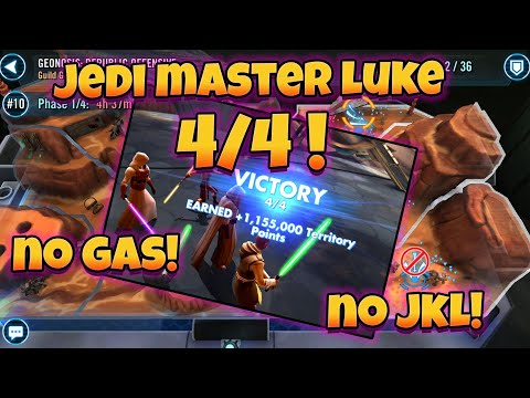 SWGOH - Jedi Master Luke 4/4 in LSGTB - no GAS, No JKL!