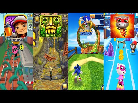 Subway Surfers vs Temple Run vs Sonic Dash vs Talking Tom Hero Dash Gameplay Comparison