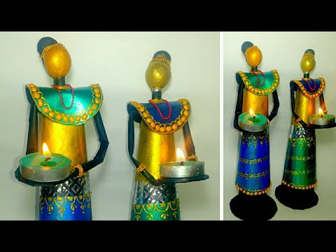 Tealight Candle | Tribal Lady | Candle holder | Set of 2 Tribal Lady | Handmade | By Punekar Sneha Video