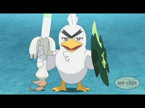 Ash's Farfetch'd Evolve and battle with Rinto's Gallade - Pokemon Journeys