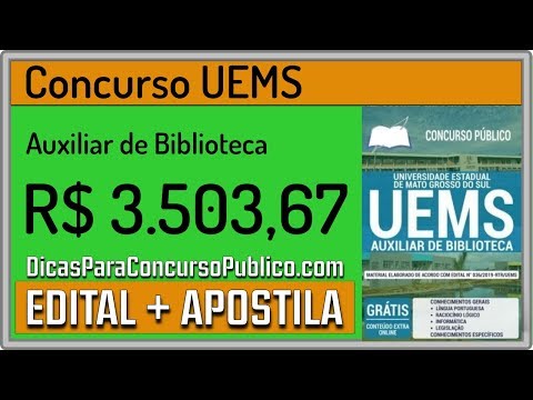 Apostila UEMS 2019 - Auxiliar de Biblioteca - Edital Concurso Público UEMS 2019