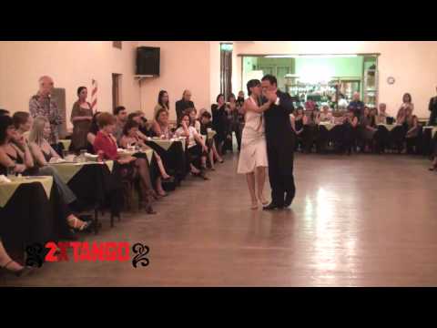  Fabian Peralta  and  Lorena Ermocida  are  dancing  to  the  tango  "  En Esta Tarde Gris  "
