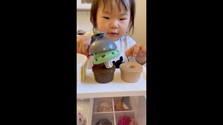 Adorable toddler opens up her own ice cream shop #shorts