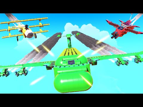 1 Cargo Plane VS 2 Fighter Planes Survival Challenge! - Trailmakers Multiplayer