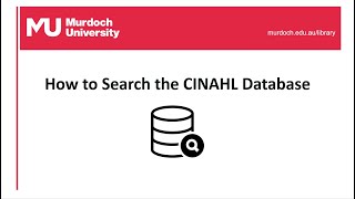 Search skills: CINAHL database