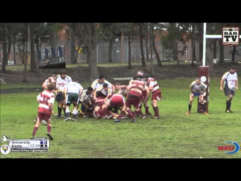 2014 NHRU Round 18 Premier 2 Highlights - University v Easts
