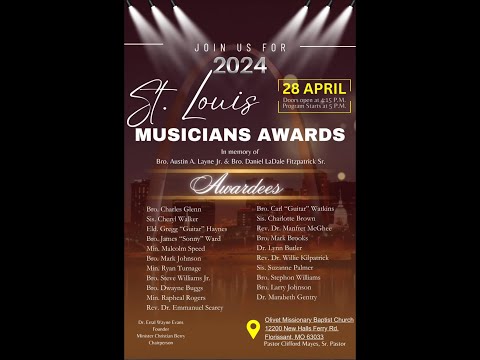 2024 St. Louis Musicians Awards In memory of  Austin A. Layne Jr. & Daniel LaDale Fitzpatrick Sr.